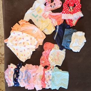 Lot of 0-3 month/newborn summer clothes